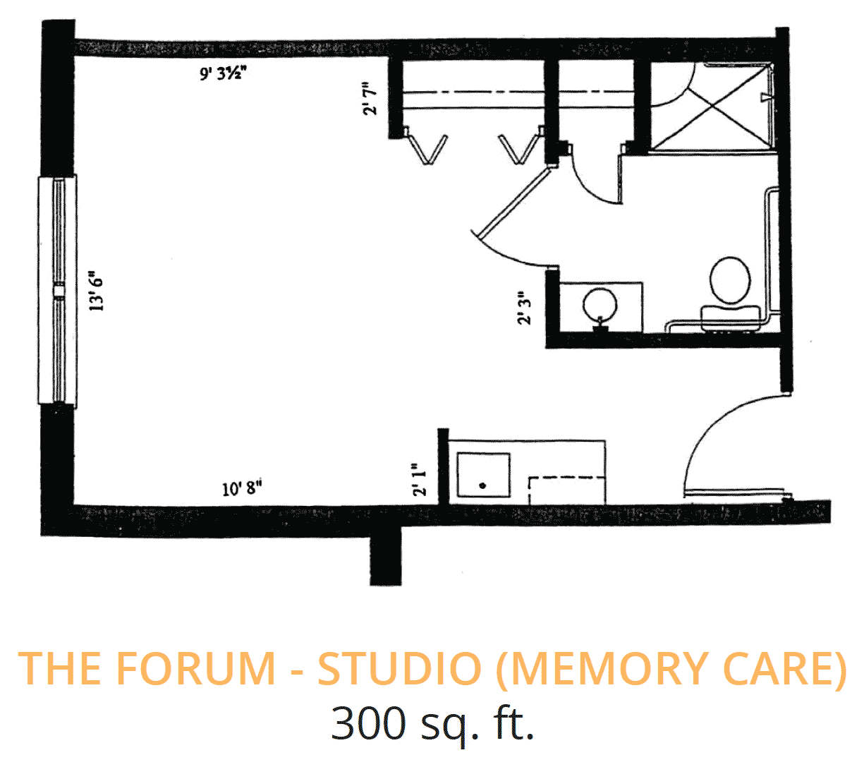 Floor plan: Studio (Bridge to Rediscovery)