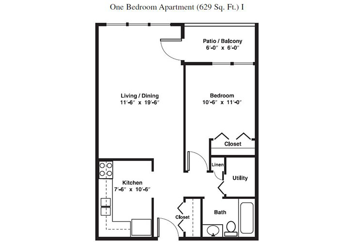 Floor plan: One Bedroom I