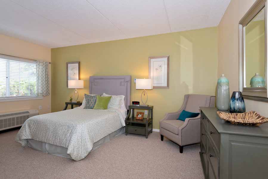 The Gardens of Virginia Beach model apartment bedroom