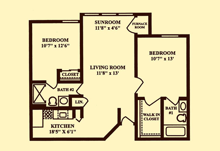 Floor plan: Two Bedroom Apartment