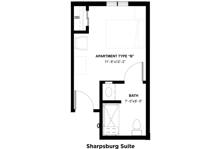 Floor plan: Sharpsburg Suite