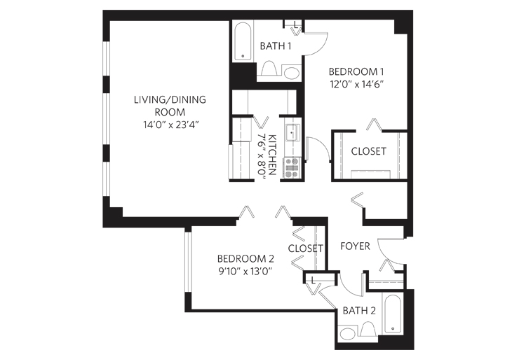 Floor plan: Unit D