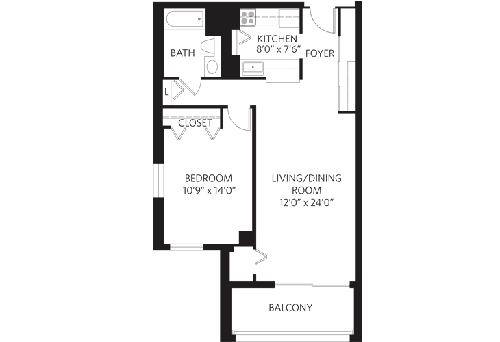 Floor plan: Unit J
