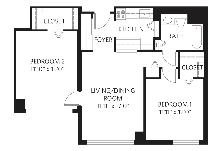 Floor plan: Unit R