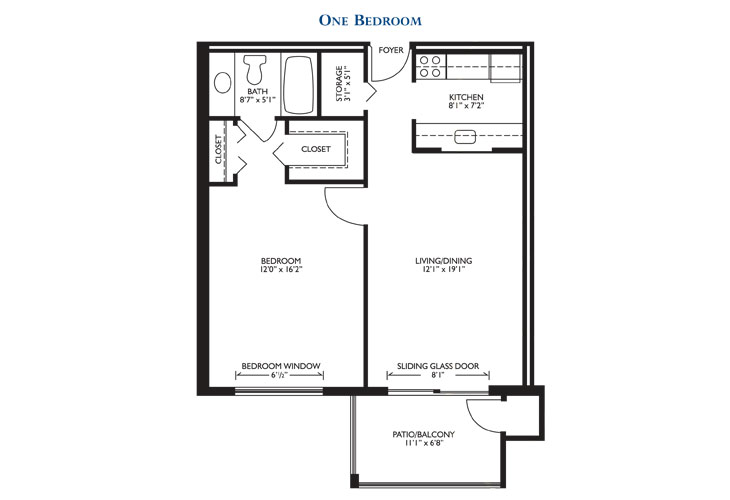 Floor plan: 1 Bedroom
