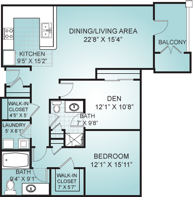 Floor plan: 2 Bedroom - A