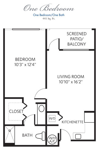 Floor plan: 1 Bedroom