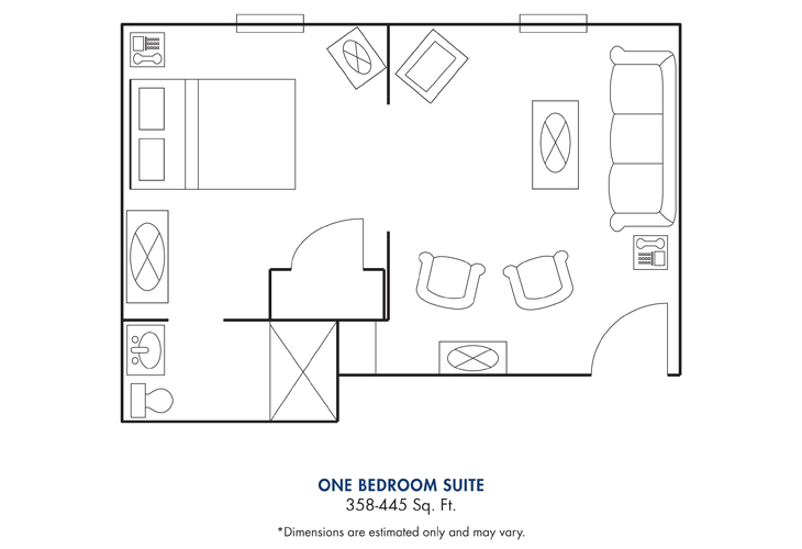 Floor plan: One Bedroom Suite