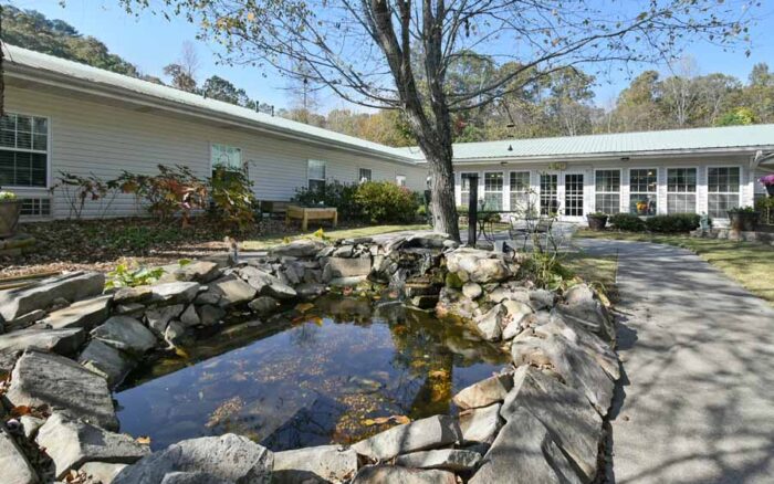 courtyard with small pond
