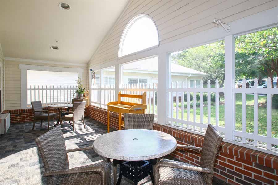 Patio area at Carriage House Senior Living Community