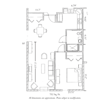 Floor plan: One Bedroom 2