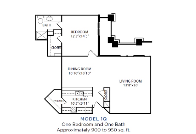 Floor plan: Model 1Q
