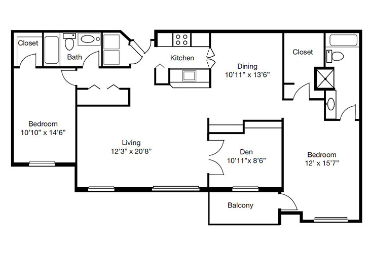 Floor plan: Model K