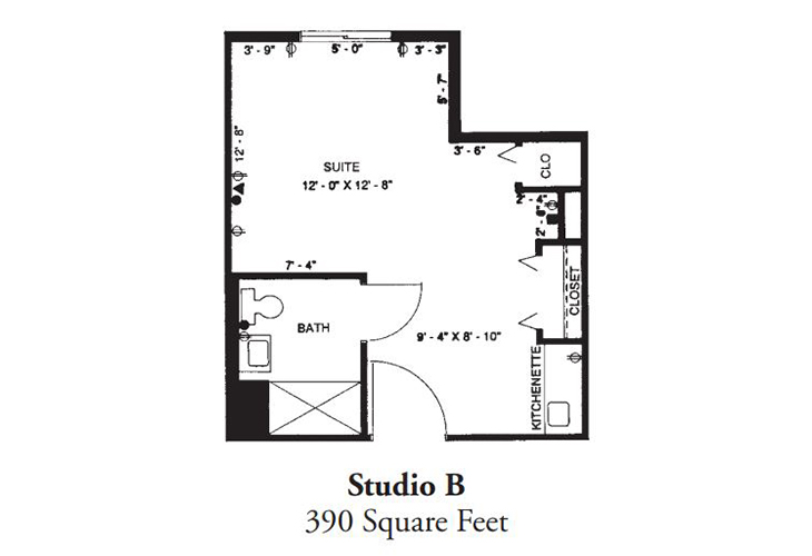 Floor plan: Studio B