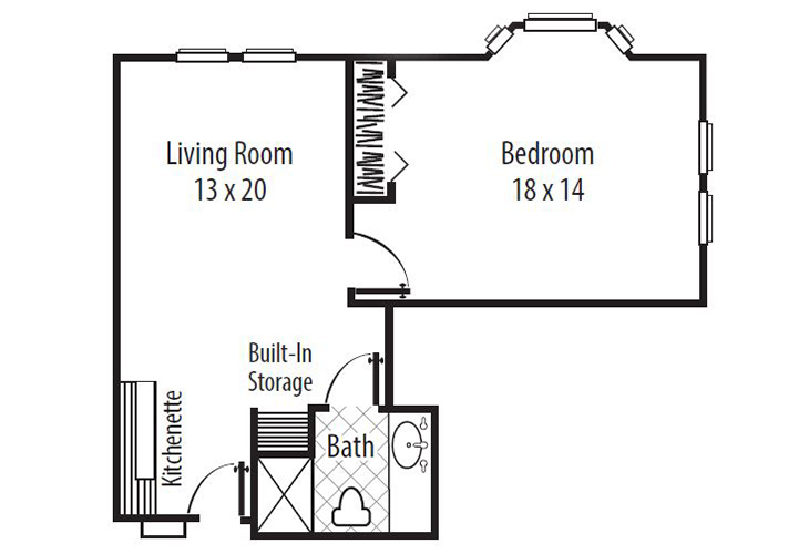 Floor plan: The Fountains - One Bedroom (1)