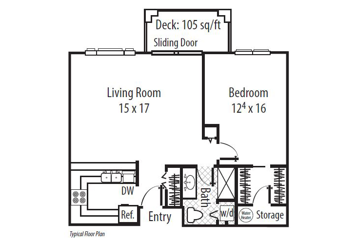 Floor plan: The Towers - One Bedroom (1)