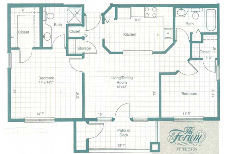 Floor plan:  Ambassador Assisted Living - 2 Bedroom