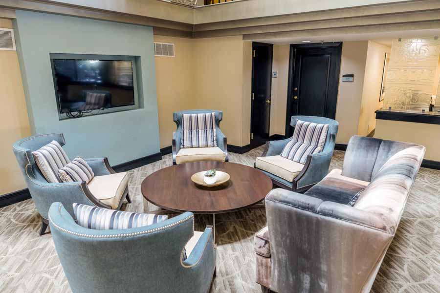 Five Star Premier Residences of Dallas communal seating area