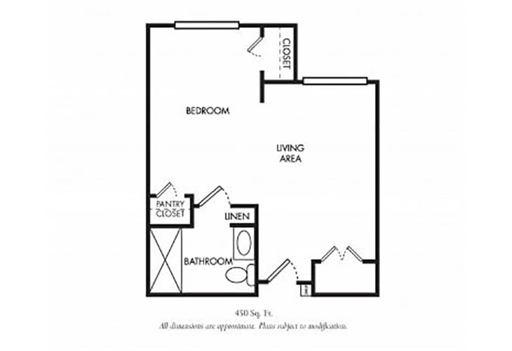 Floor plan: Kent - One Bedroom
