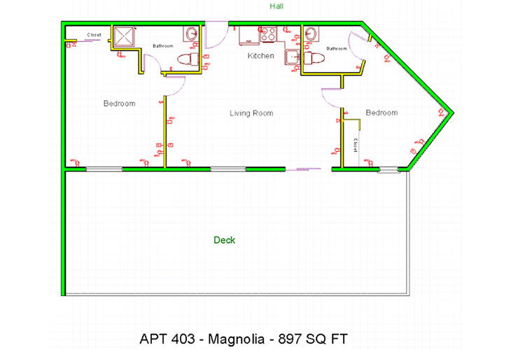 Floor plan: Magnolia - 2 Bedroom