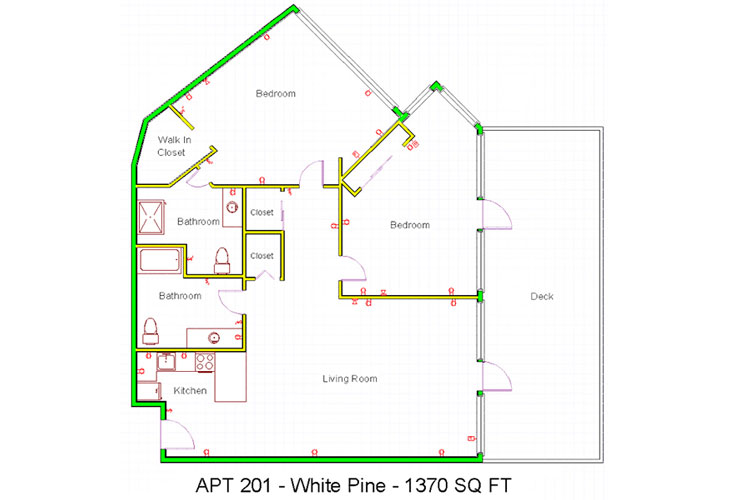 Floor plan: White Pine - 2 Bedroom