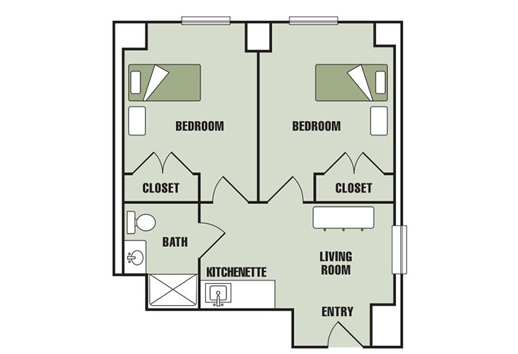 Floor plan: Two Bedroom Grand Suite