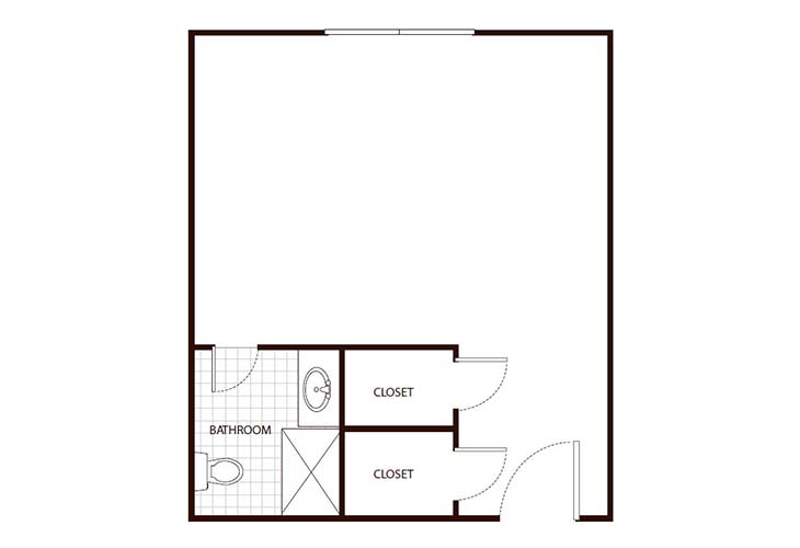 Floor plan: Memory Care Studio 1