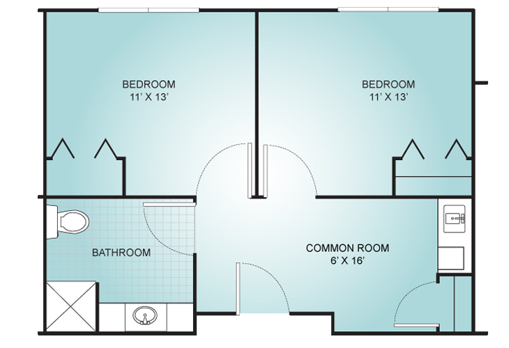 Floor plan: Semi Private Suite