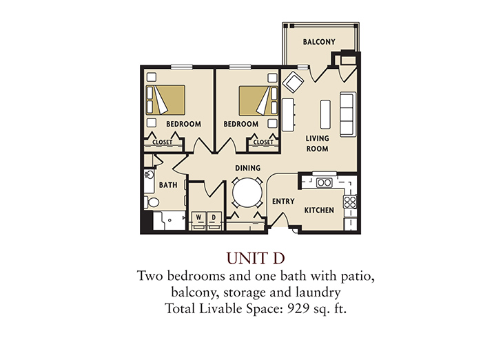 Floor plan: 2 Bedroom - D