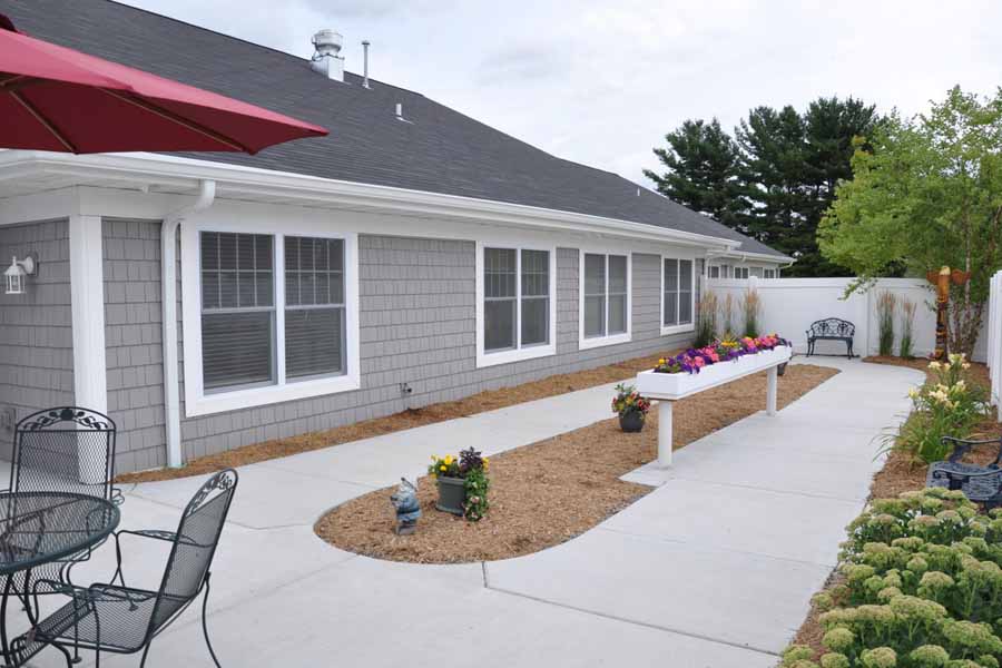 Huntington Place patio and garden