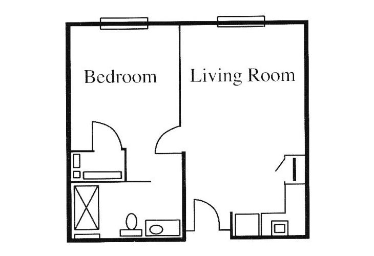 Floor plan: One Bedroom II