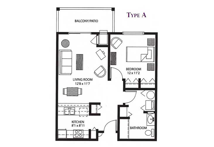 Floor plan: A - One Bedroom