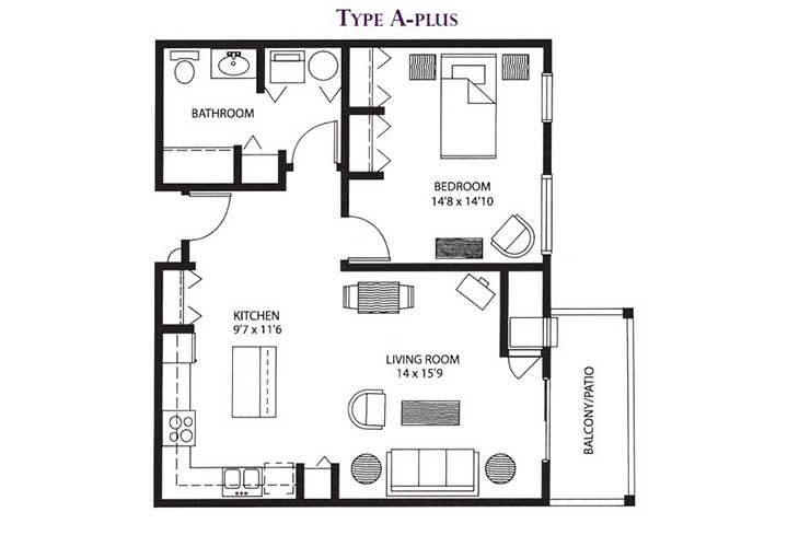 Floor plan: A Plus - One Bedroom