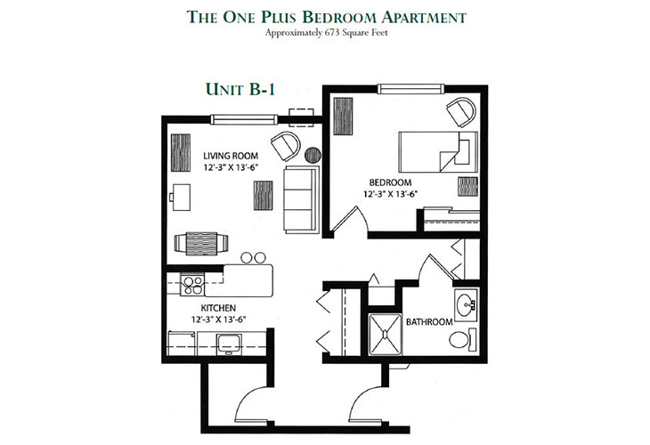 Floor plan: One Plus Bedroom