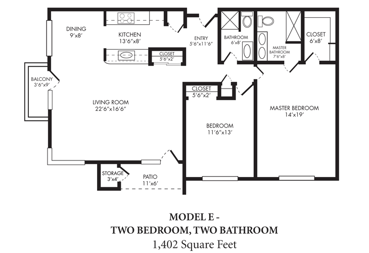 Floor plan: Model E