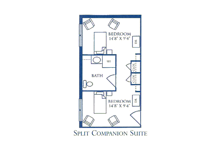 Floor plan: Split Companion Suite