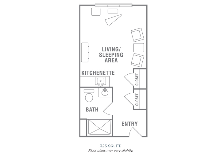 Floor plan: Courtyard with Kitchenette