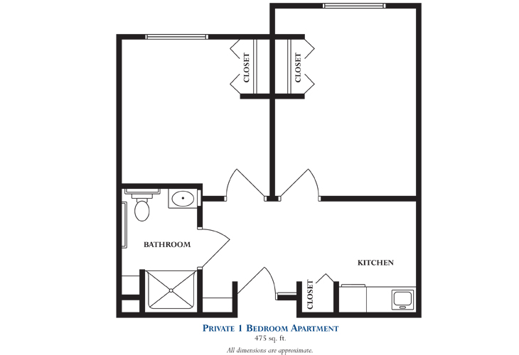 Floor plan: Private One Bedroom