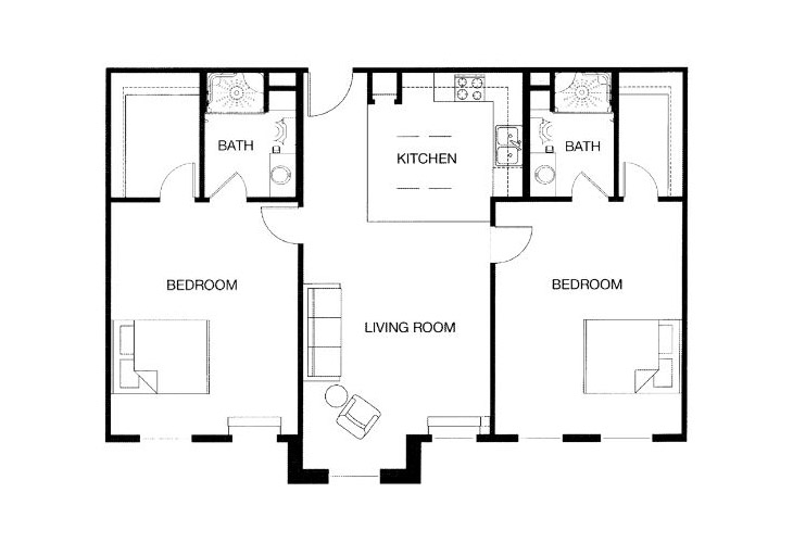 Floor plan: Two Bedroom