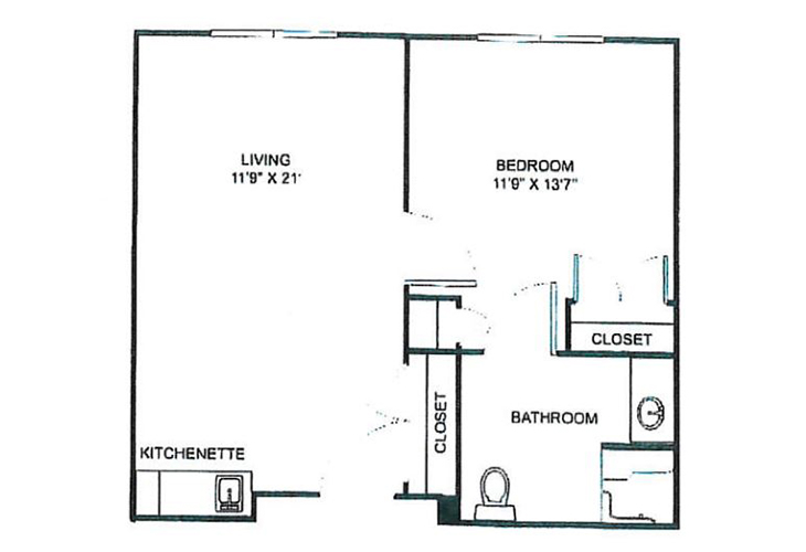 Floor plan: Efficiency Suite