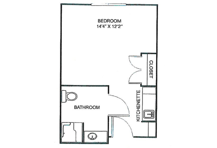 Floor plan: Standard Private Suite
