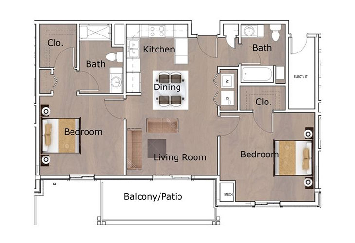 Floor plan: Two Bedroom - B