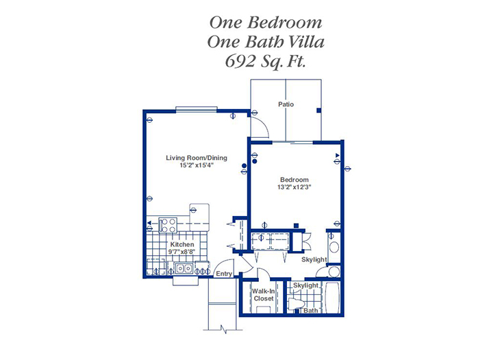 Floor plan: One Bedroom Villa
