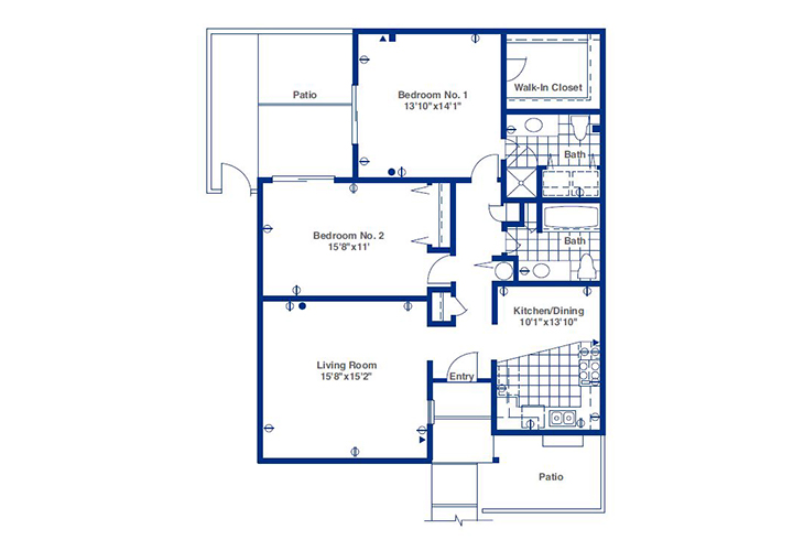 Floor plan: Two Bedroom Deluxe Villa