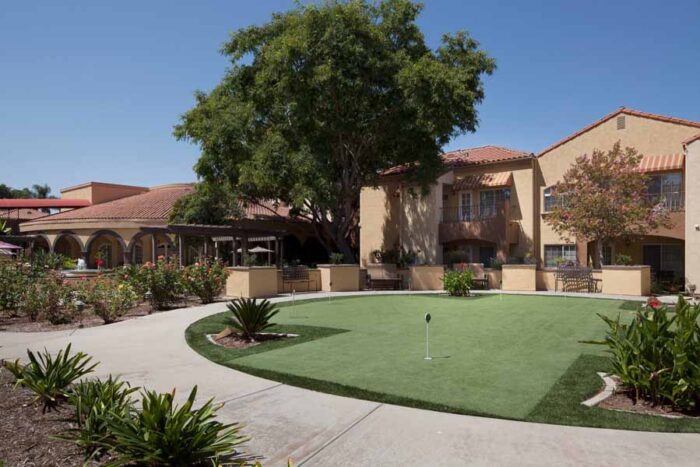 Residents on the putting green