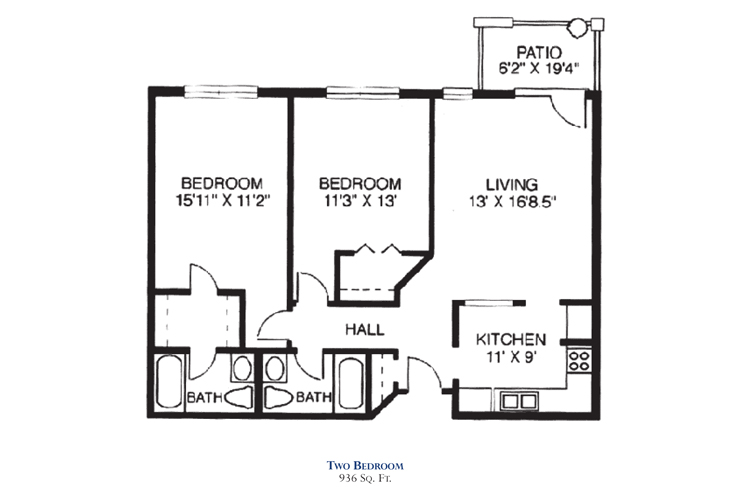Floor plan: Two Bedroom Apartment