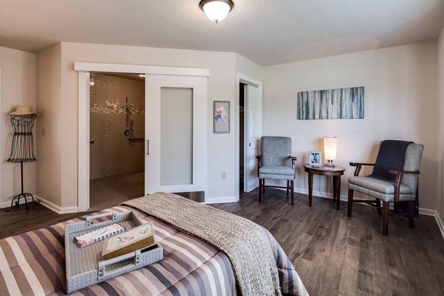Model bedroom and bathroom