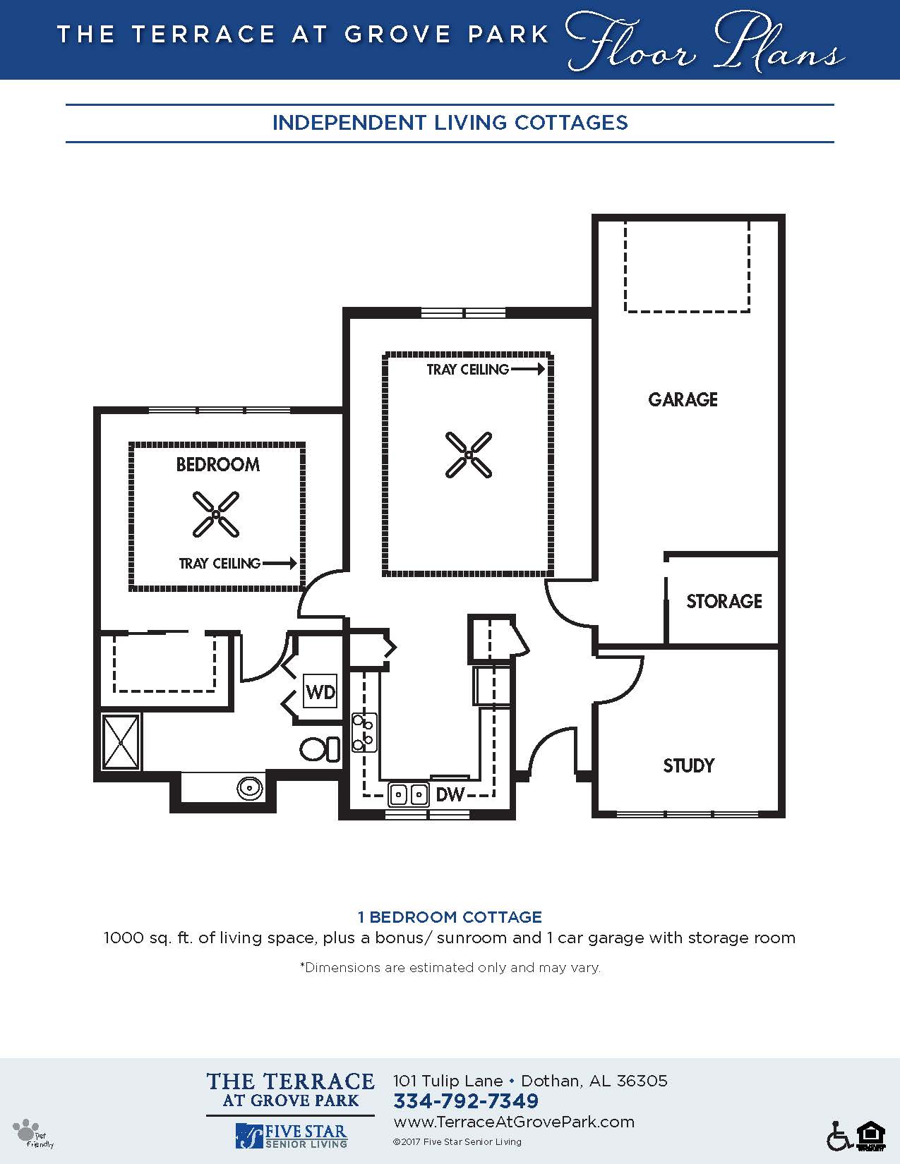 Floor plan: 1 Bedroom Cottage