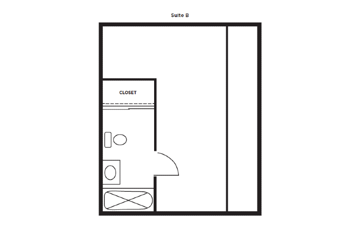 Floor plan: Shared Studio B Apartment