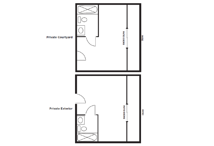 Floor plan: Studio Apartment with Patio
